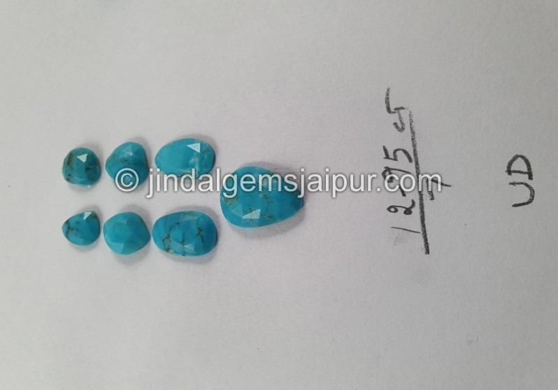 Black Spiderweb Turquoise Rose Cut Slices