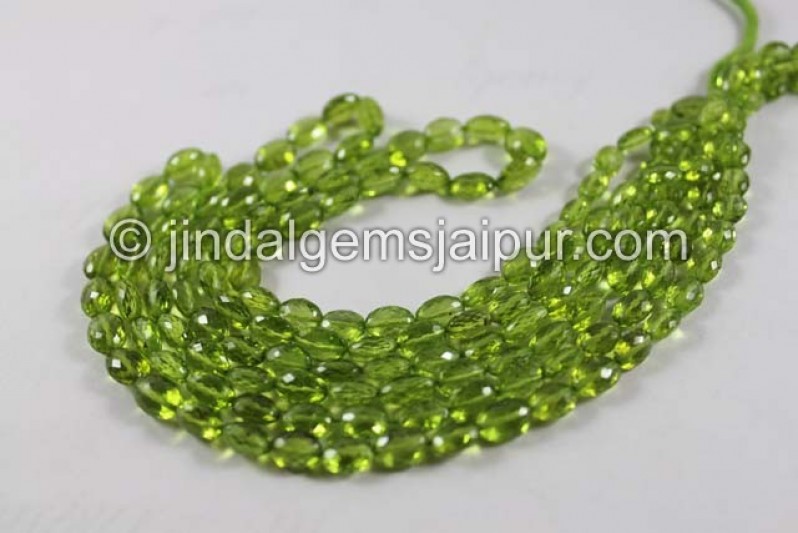 Peridot Faceted Oval Beads