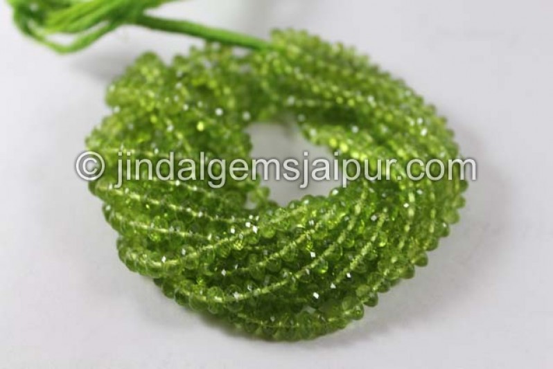 Peridot Far Faceted Roundelle Beads