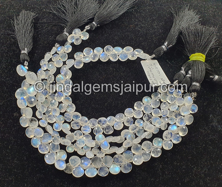 White Rainbow Smooth Heart Shape Beads