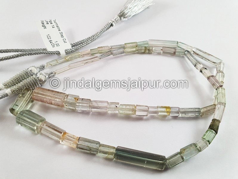 Tourmaline Step Cut Pipe Shape Beads