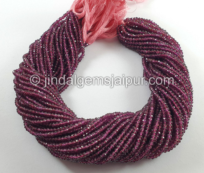 Rhodolite Garnet Faceted Roundelle Shape Beads