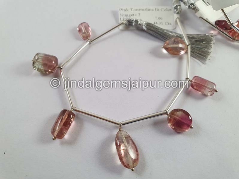 Bi Color Tourmaline Smooth Nugget Beads -- TOWT43