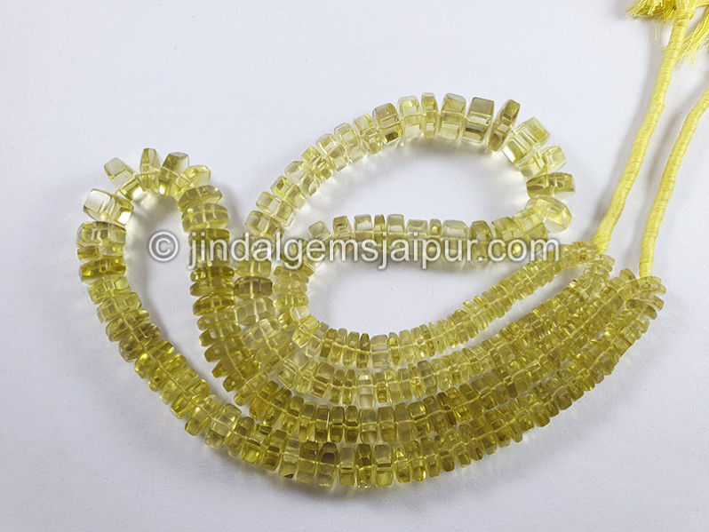 Lemon Quartz Step Cut Bolt Shape Beads