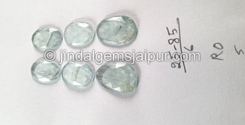 Milky Aquamarine Rose Cut Slices