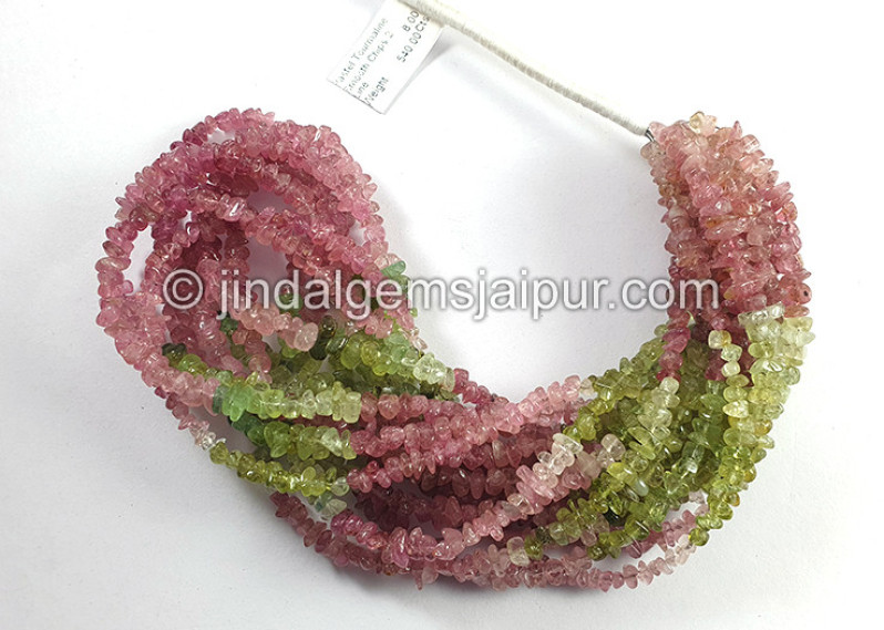 Pastel Tourmaline Smooth Chips Beads