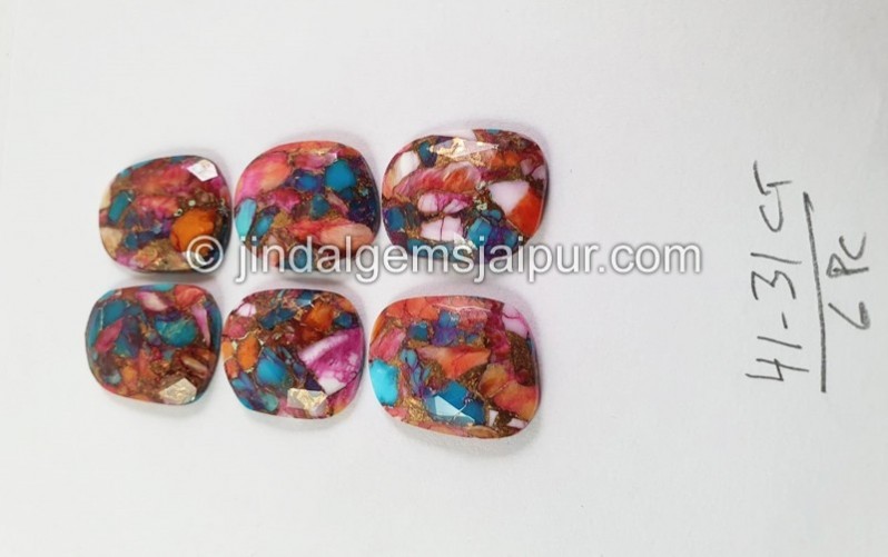 Spiny Oyester Turquoise Rose Cut slices