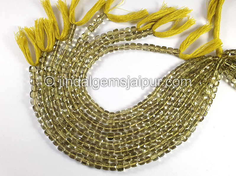 Beer Quartz Faceted Cube Shape Beads