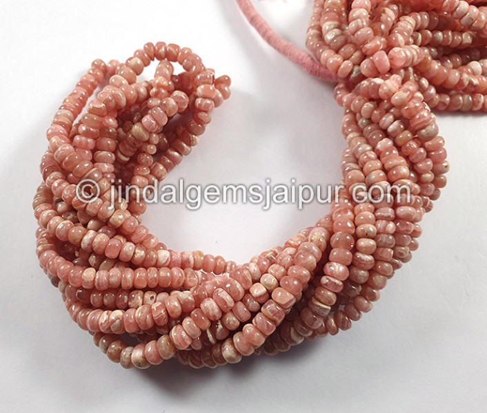 Rhodochrosite Smooth Roundelle Shape Beads