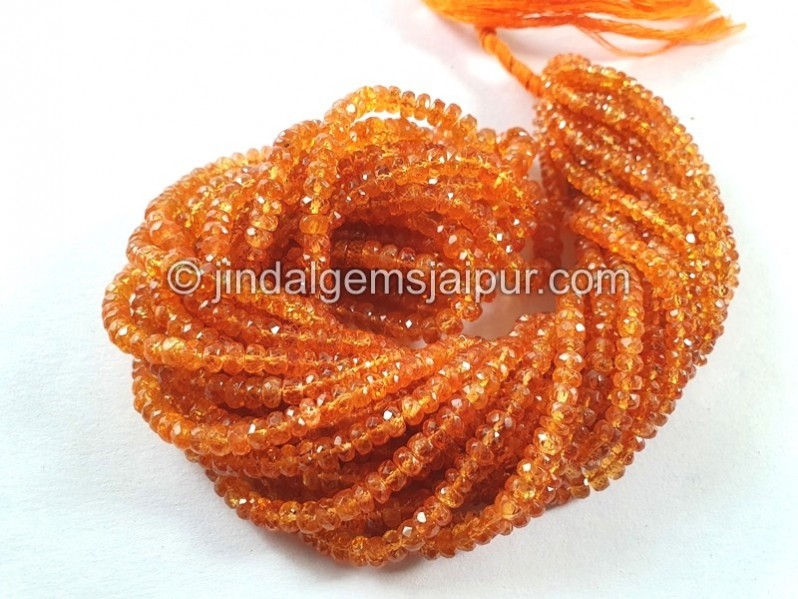 Mandarin Garnet Faceted Roundelle Beads