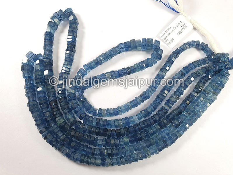 Santa Maria Aquamarine Cut Bolt Shape Beads