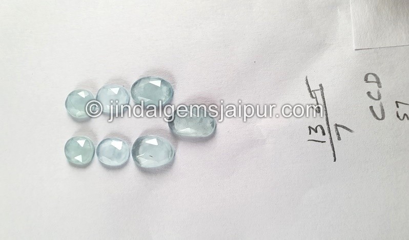 Milky Aquamarine Rose Cut Slices -- DEAQMA136