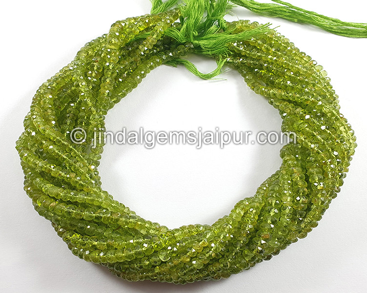 Peridot Faceted Roundelle Shape Beads
