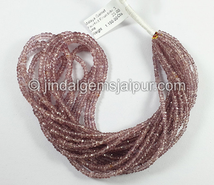 Malaya Garnet Faceted Roundelle Shape Beads