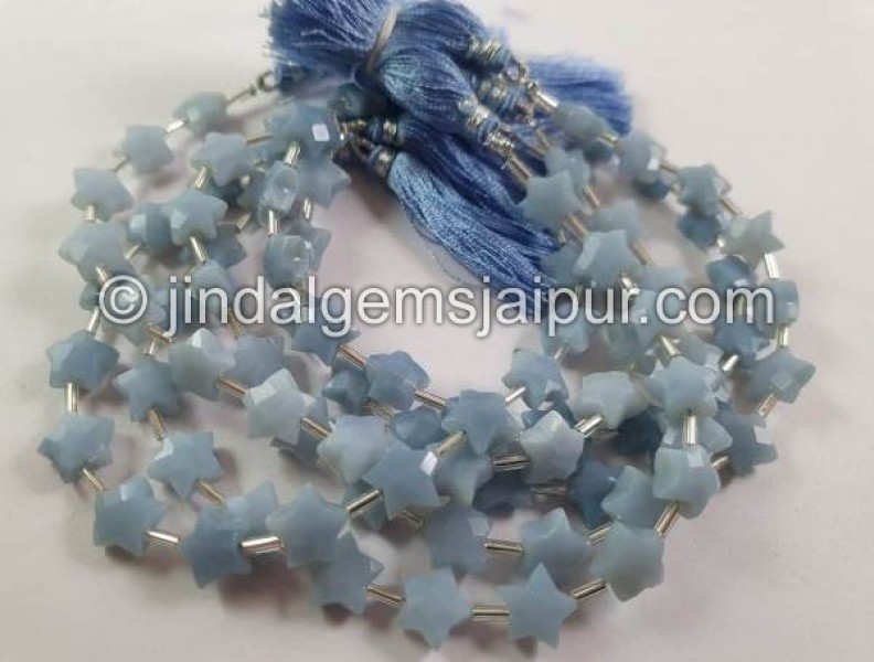 Blue Opal Faceted Star Beads