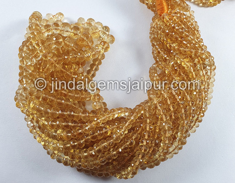 Citrine Faceted Roundelle Shape Beads