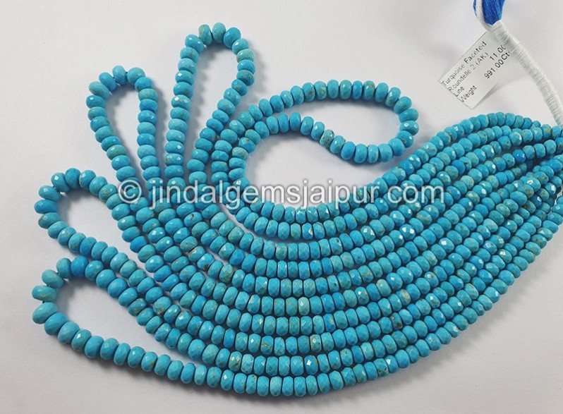 Turquoise Faceted Roundelle Shape Beads