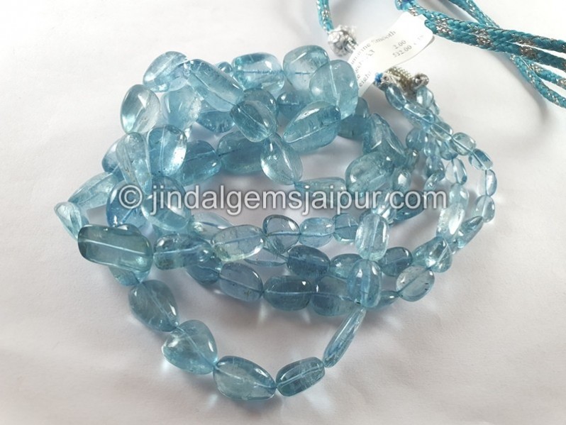 Aquamarine Smooth Nugget Beads