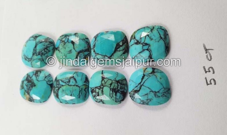 Black Spiderweb Turquoise Rose Cut Slices