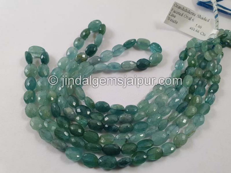 Grandidierite Shaded Faceted Oval Beads