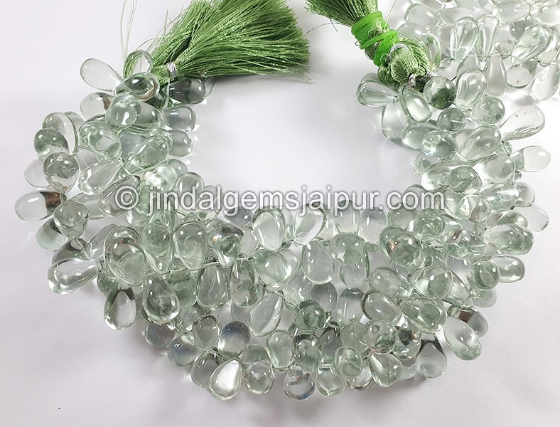 Green Amethyst Smooth Drops Shape Big Beads