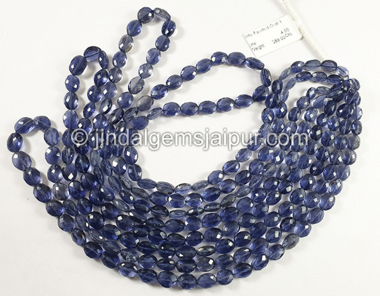 Iolite Faceted Oval Shape Beads