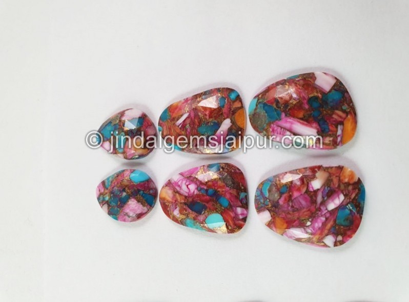 Spiny Oyester Turquoise Rose Cut slices