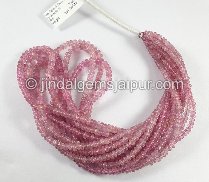 Pink Spinel Smooth Roundelle Shape Beads