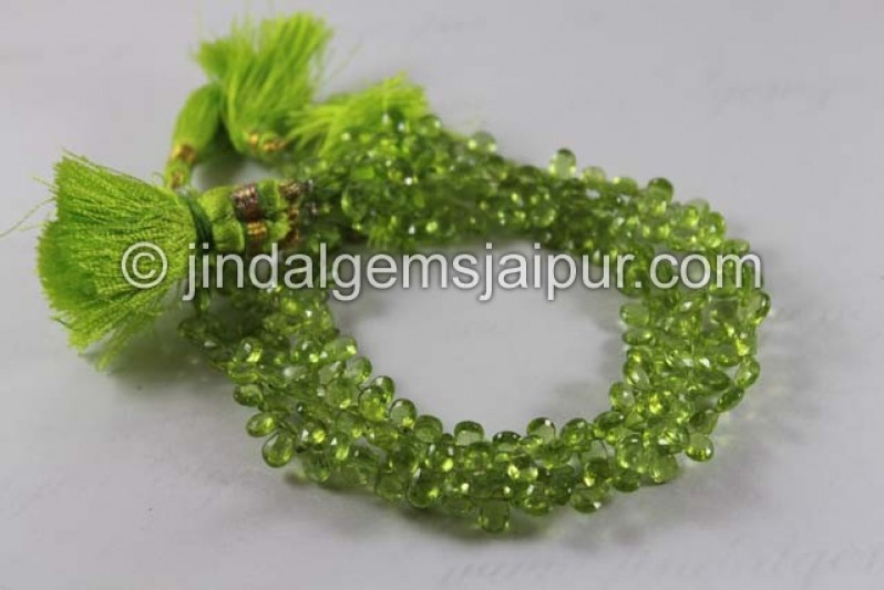 Peridot Faceted Pear Shape Beads
