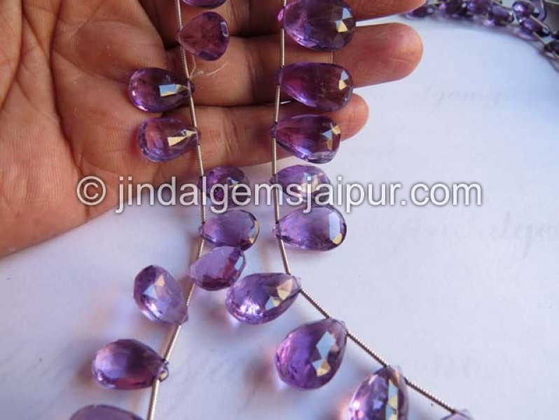 Amethyst Far Faceted Pear Beads