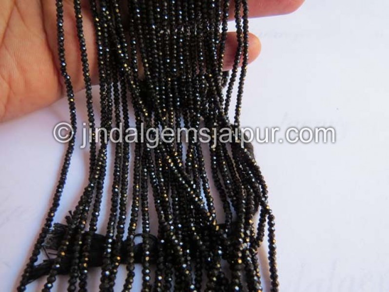 Black Spinel Faceted Roundelle