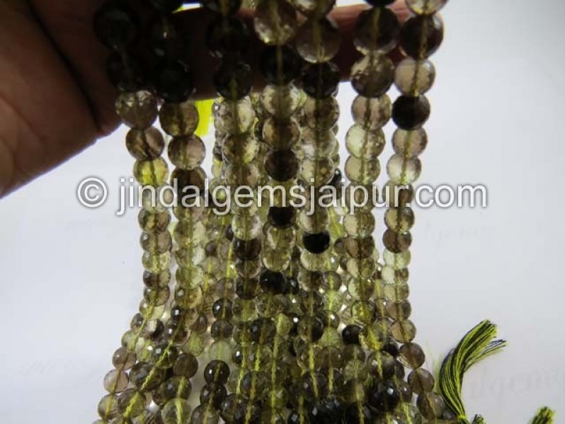 Bi Lemon Quartz Faceted Round Shape Beads