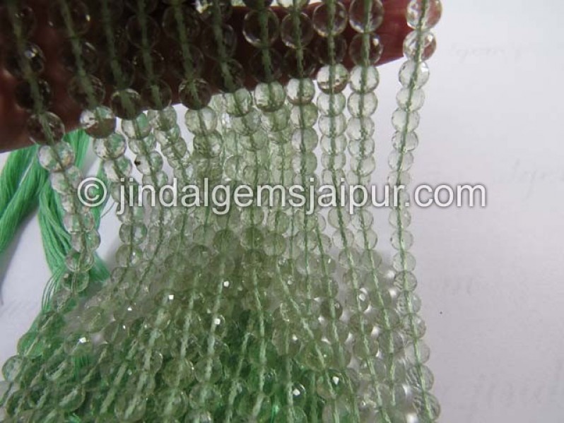 Green Amethyst Faceted Round Beads