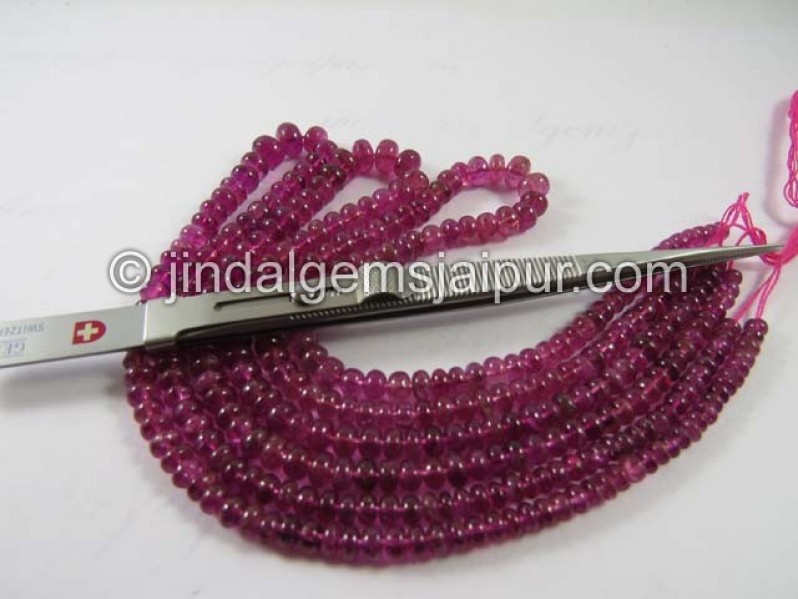 Rubellite Smooth Roundelle Shape Beads
