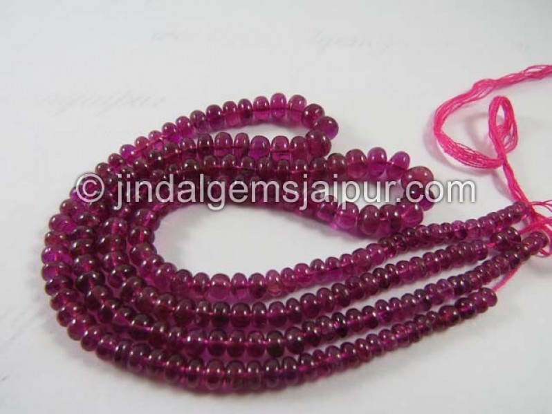 Rubellite Smooth Roundelle Shape Beads