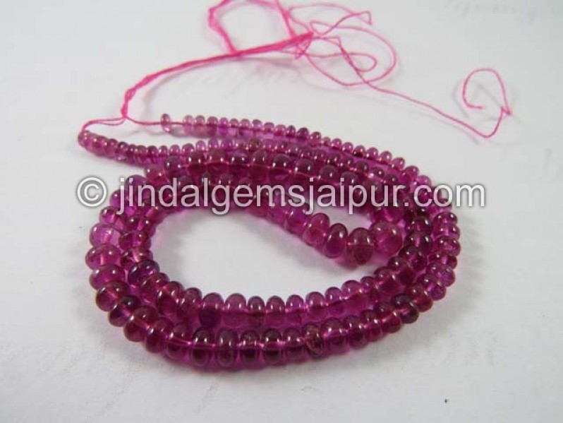 Rubellite Smooth Roundelle Shape Beads
