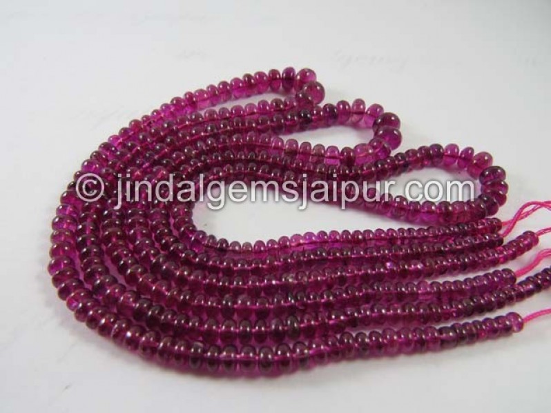 Rubellite Smooth Roundelle Shape Beads