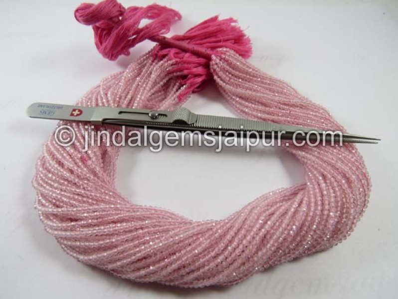 Rose Quartz Micro Cut Round Shape Beads