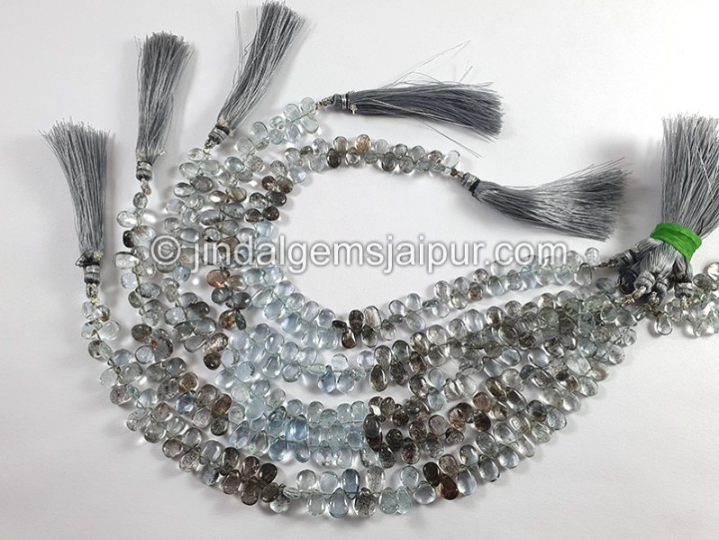 Moss Aquamarine Smooth Pear Shape Small Beads