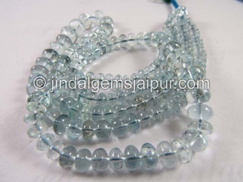 Moss Aquamarine Far Smooth Roundelle Beads