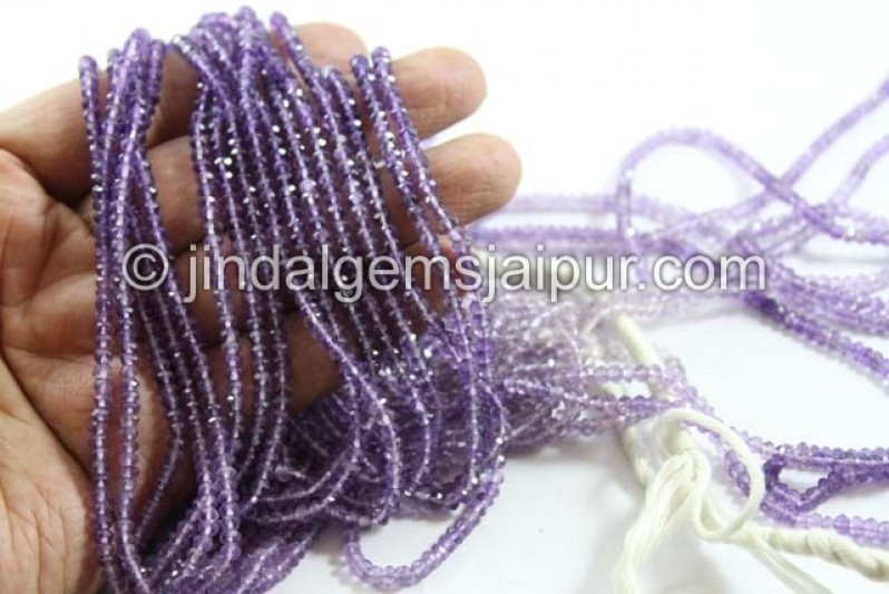 Amethyst Shaded Faceted Roundelle Beads