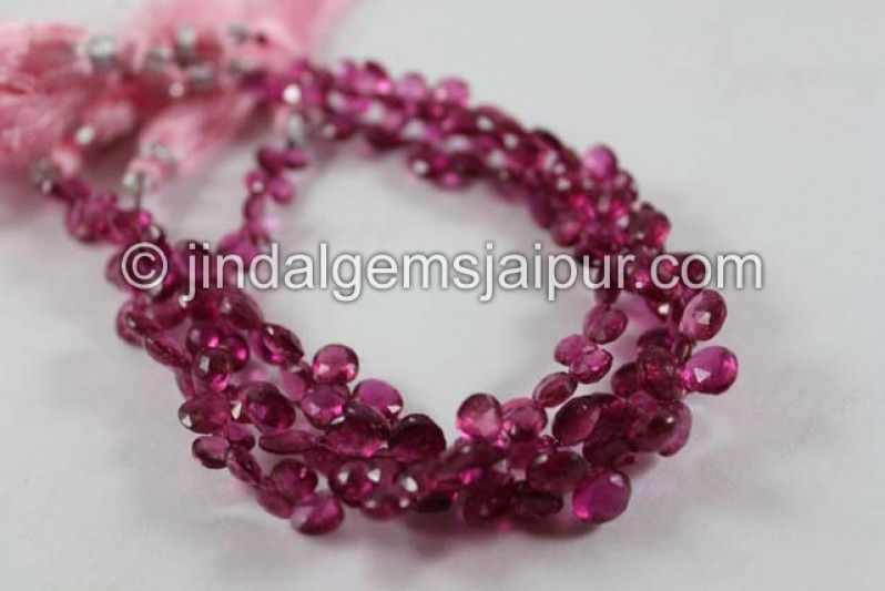 Rubellite Faceted Heart Shape Beads