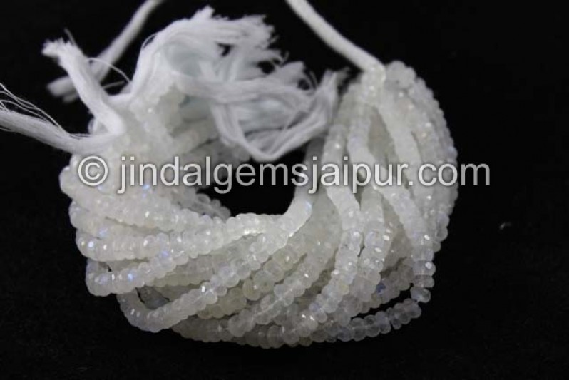 White Rainbow Far Faceted Roundelle Beads