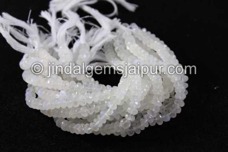 White Rainbow Far Faceted Roundelle Beads