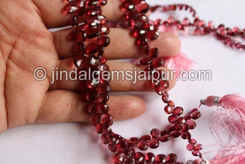 Rhodolite Far Faceted Pear Shape Beads