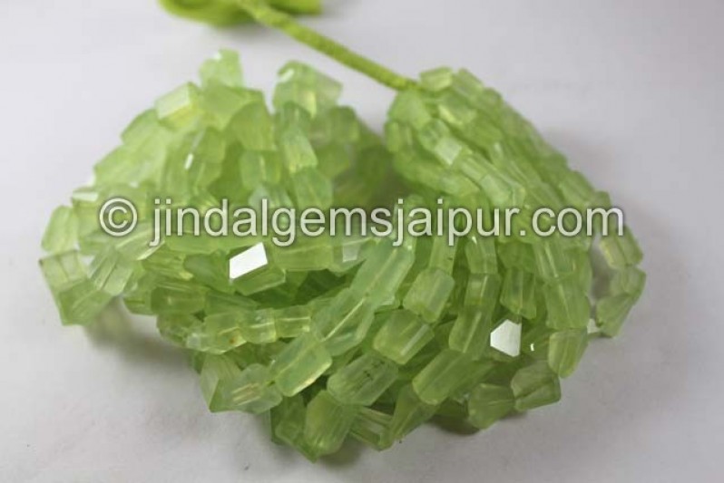 Prehnite Faceted Nugget Shape Beads
