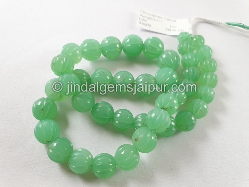 Chrysoprase Carved Pumpkin Beads