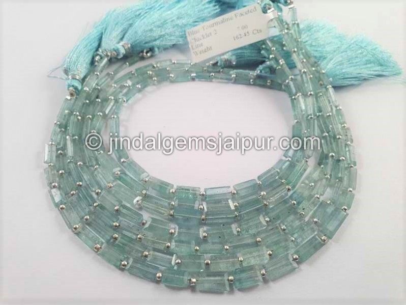 Blue Tourmaline Step Cut Chicklet Beads