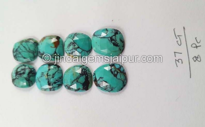 Black Spiderweb Turquoise Rose Cut Slices