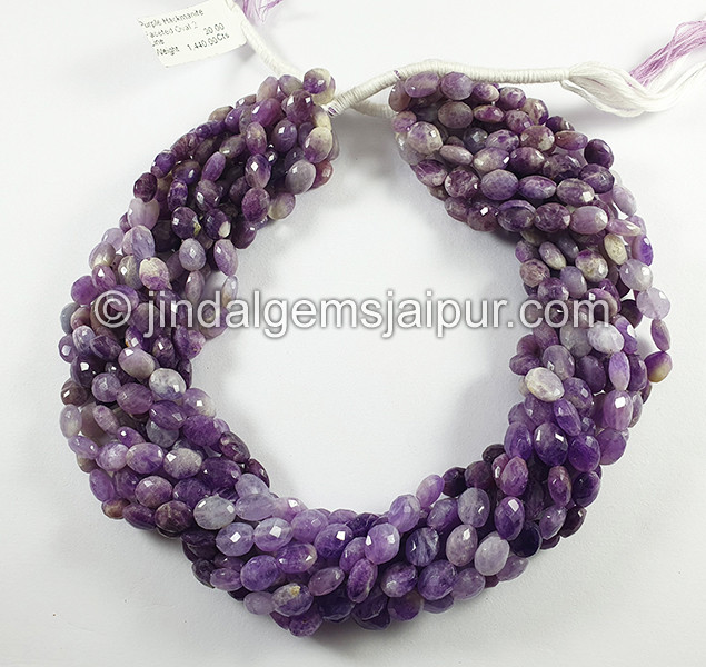 Purple Hackmanite Shaded Faceted Oval Shape Beads